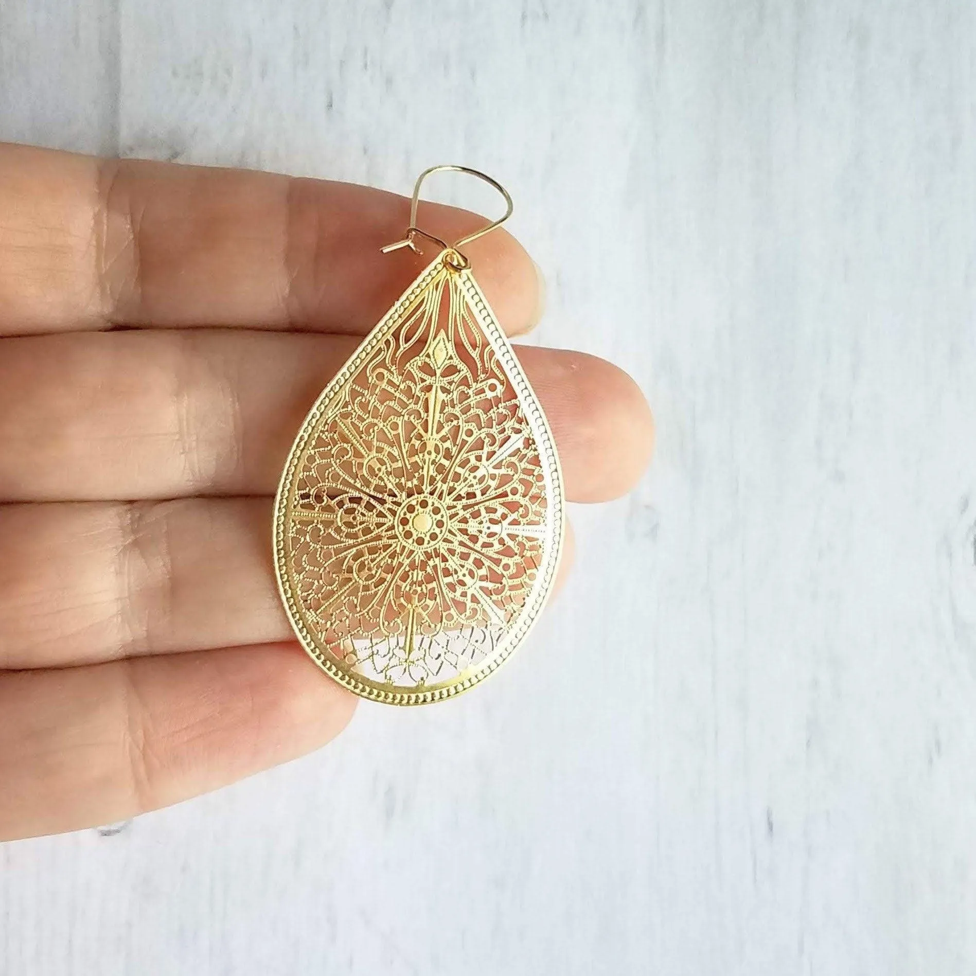 Large Silver Teardrop Earrings, silver filigree earring, statement earrings, large drop earring, cut out earring, big lightweight earrings