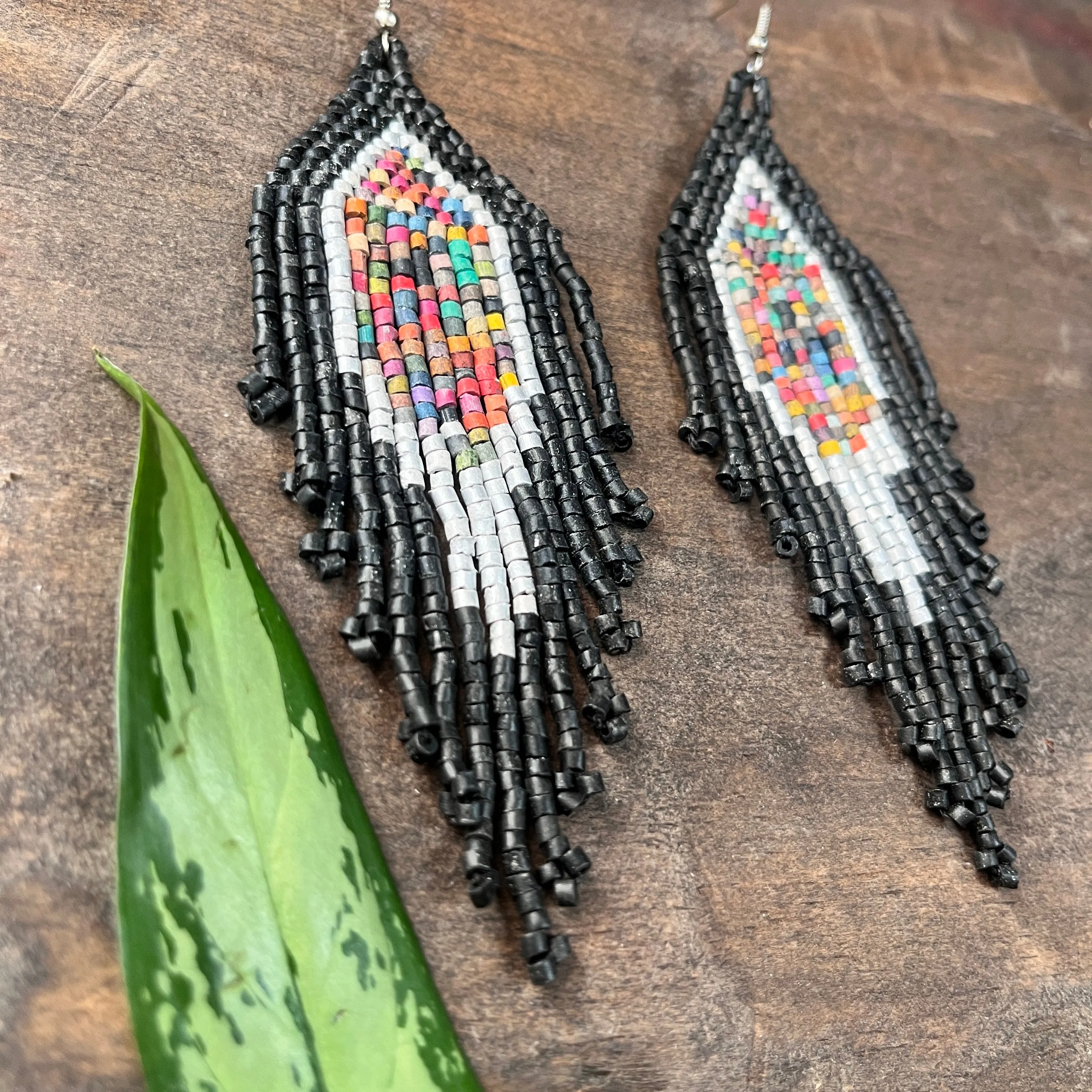 Lightweight Fringe Earrings in Diamond Shaped Design