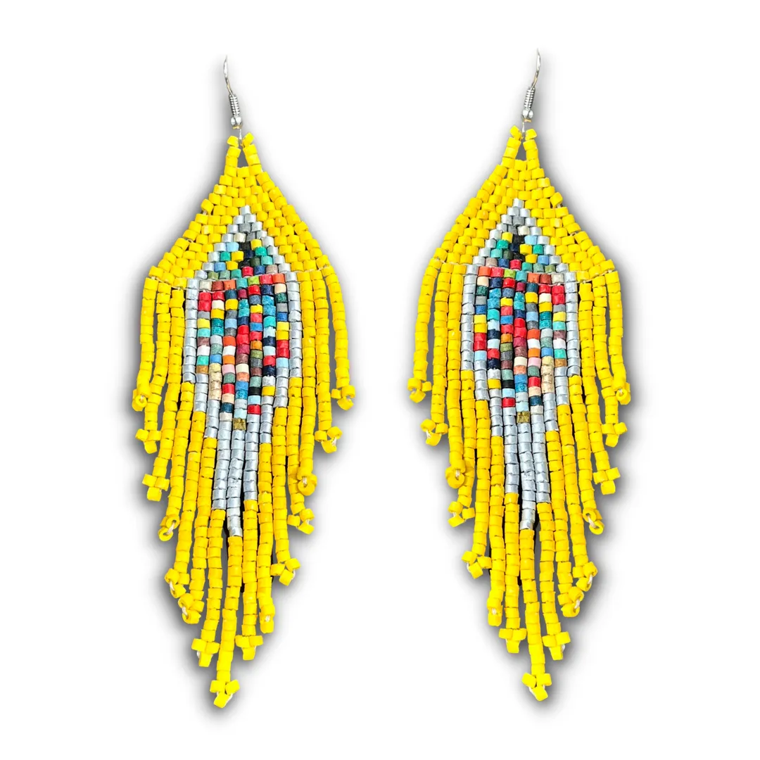 Lightweight Fringe Earrings in Diamond Shaped Design