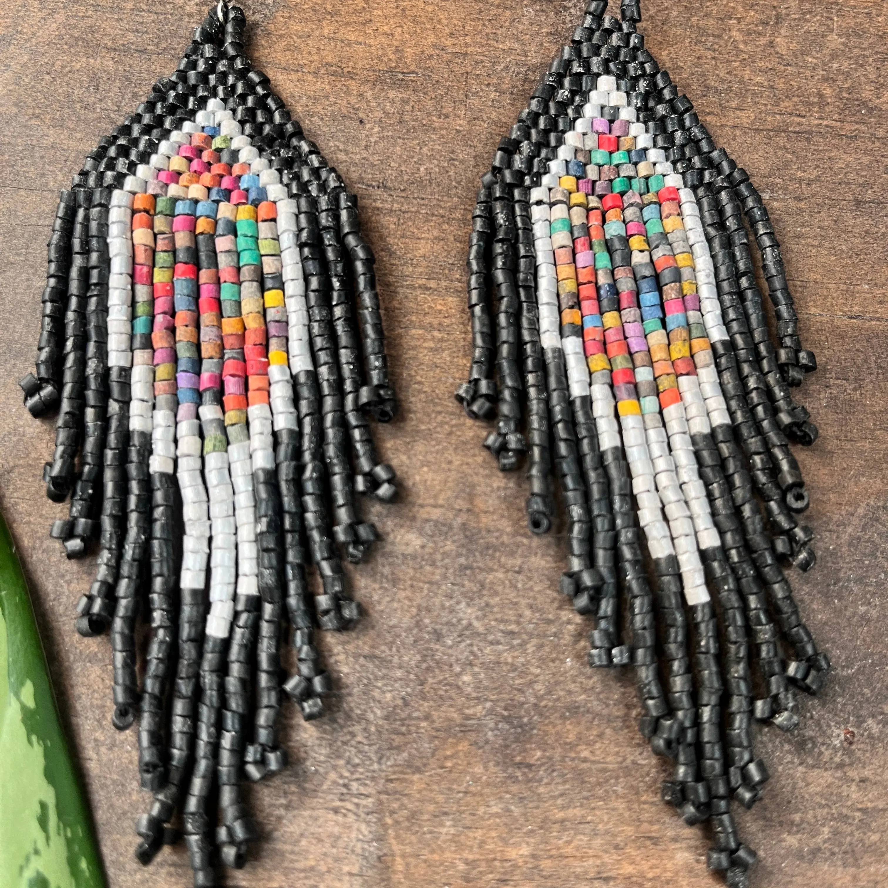 Lightweight Fringe Earrings in Diamond Shaped Design