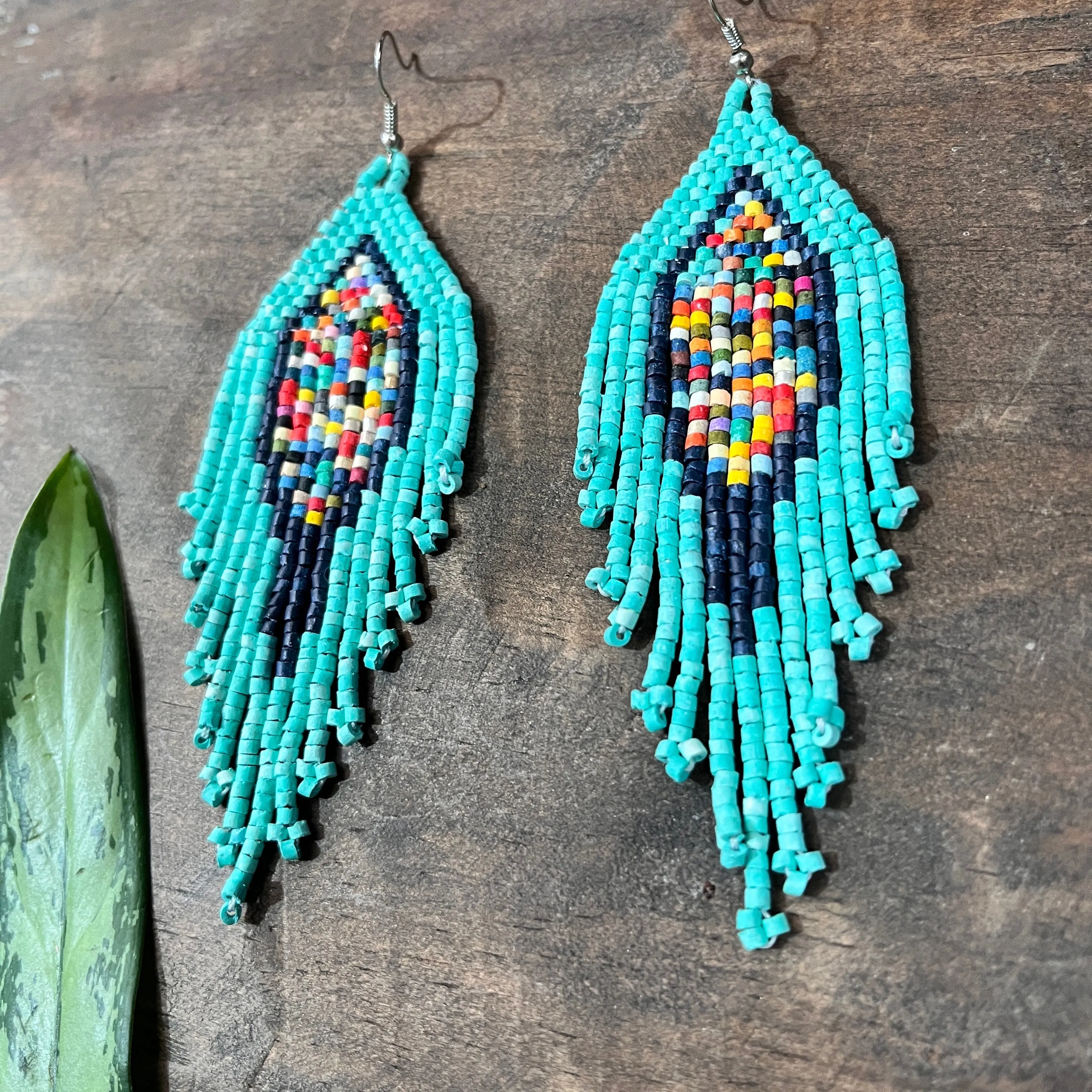 Lightweight Fringe Earrings in Diamond Shaped Design