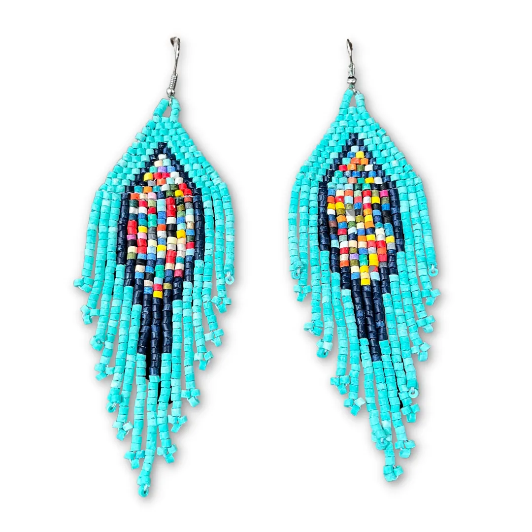Lightweight Fringe Earrings in Diamond Shaped Design
