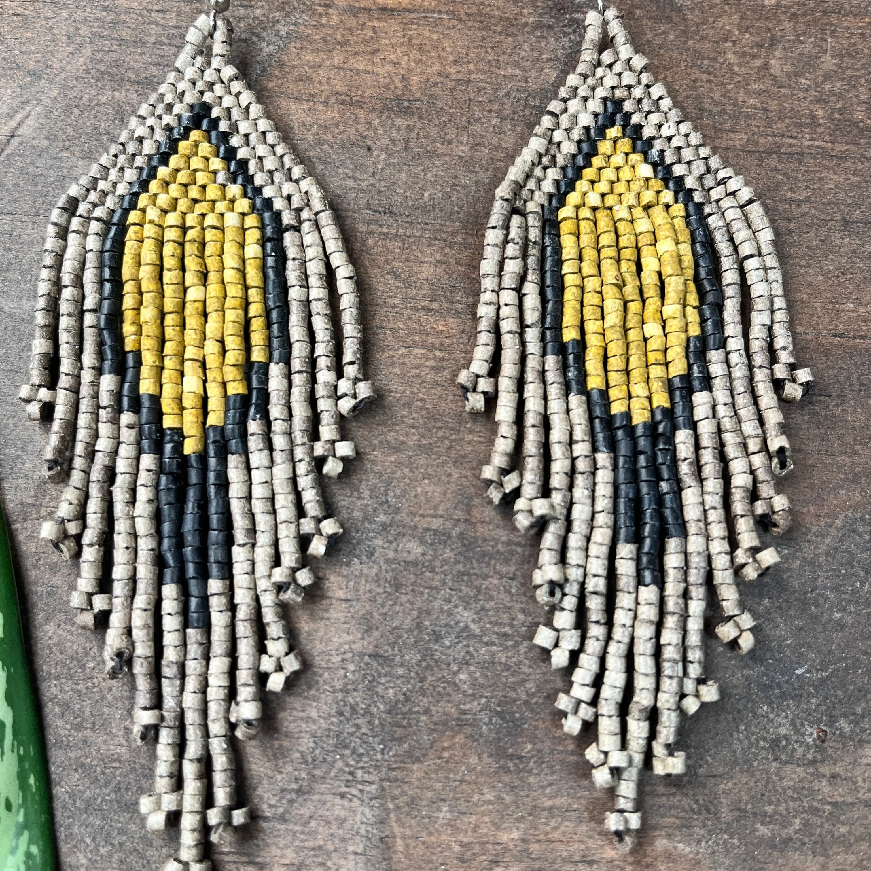 Lightweight Fringe Earrings in Diamond Shaped Design