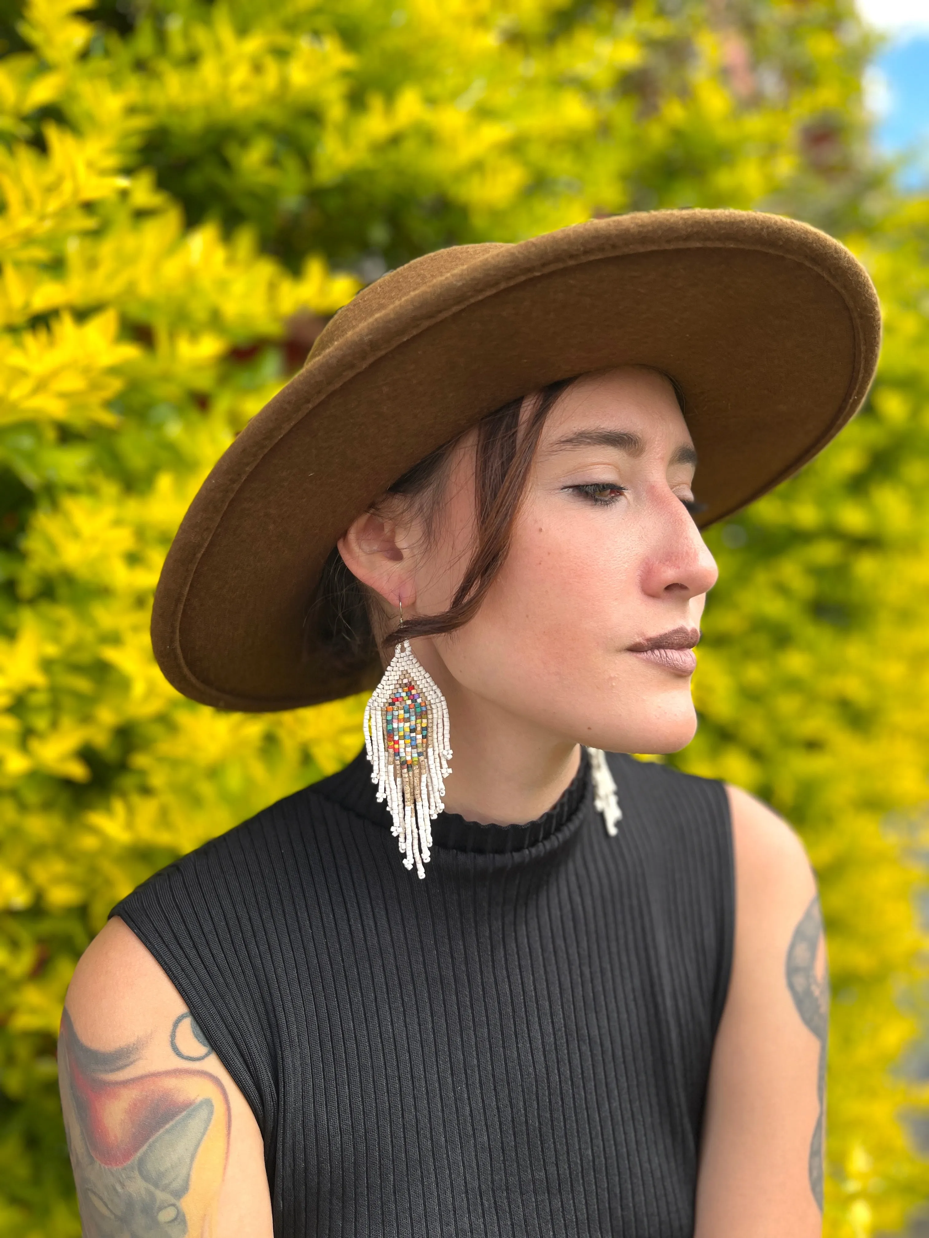 Lightweight Fringe Earrings in Diamond Shaped Design