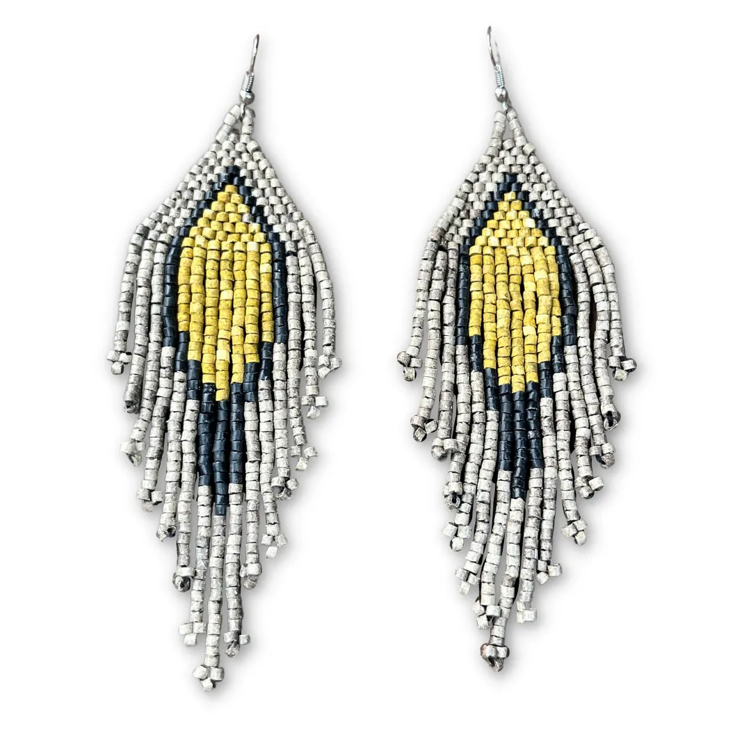 Lightweight Fringe Earrings in Diamond Shaped Design