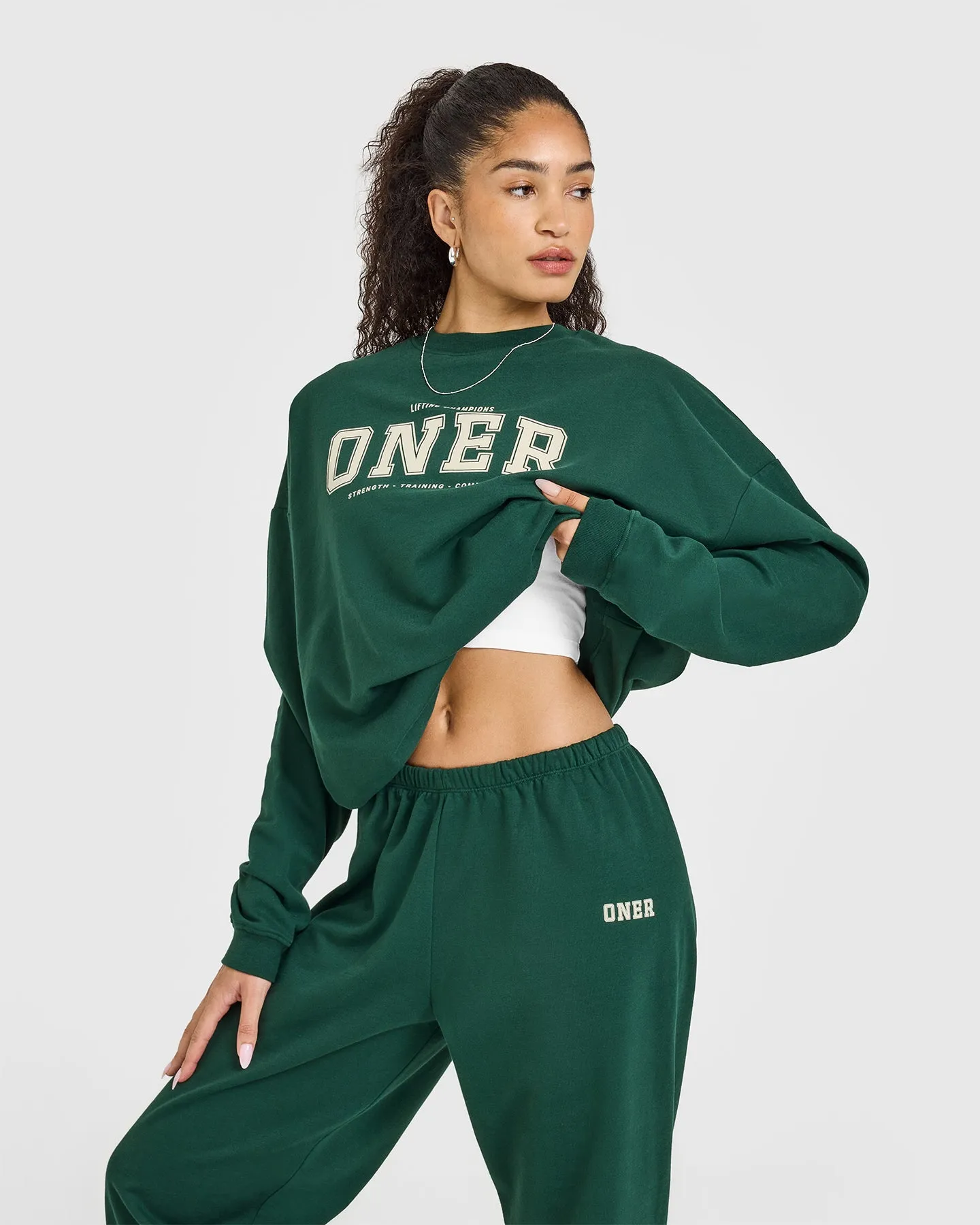 Lightweight Jogger with Printed Logo | Racing Green