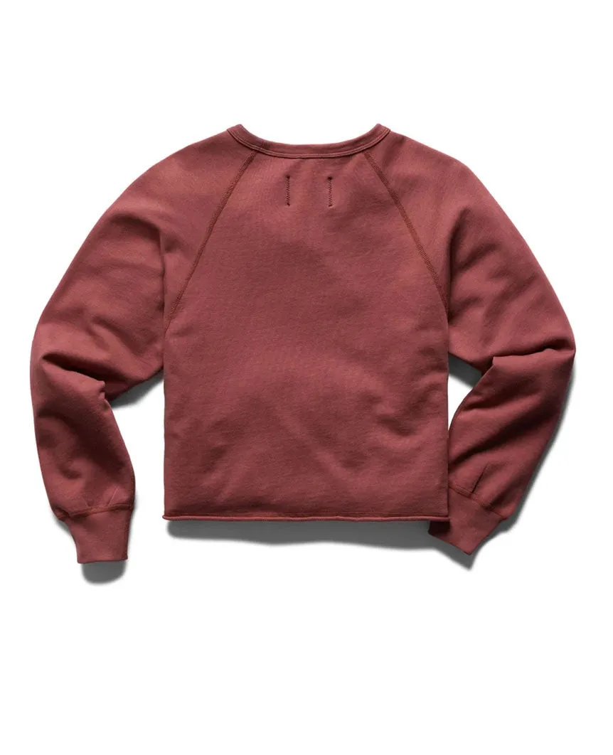 Lightweight Terry Cut-Off Crewneck Womens Russet