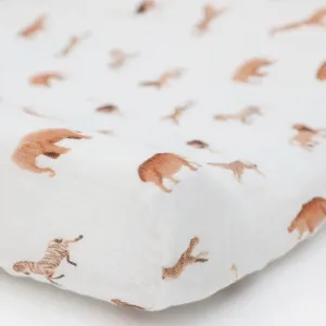 Little Unicorn Organic Cotton Muslin Changing Pad Cover (Animal Crackers)