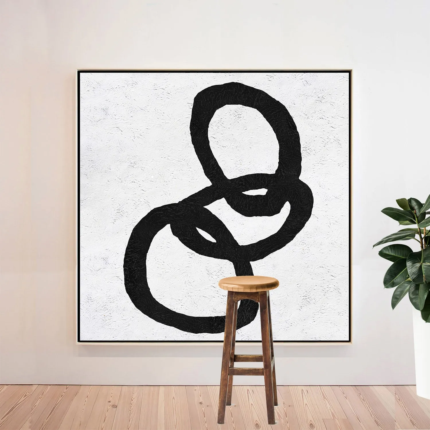 Minimal Black and White Painting MN139A