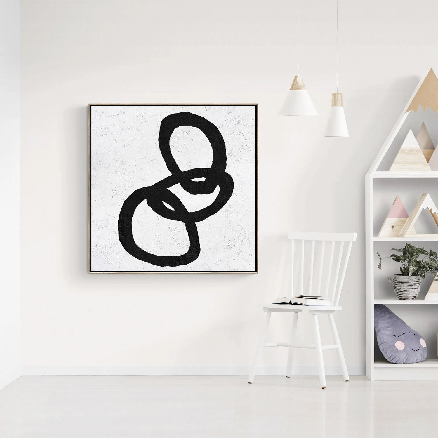 Minimal Black and White Painting MN139A