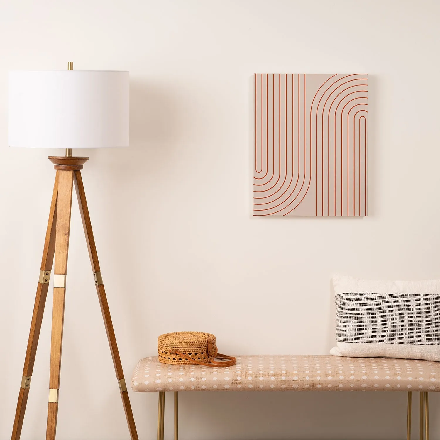 Minimal Line Curvature Coral 2 Art Canvas