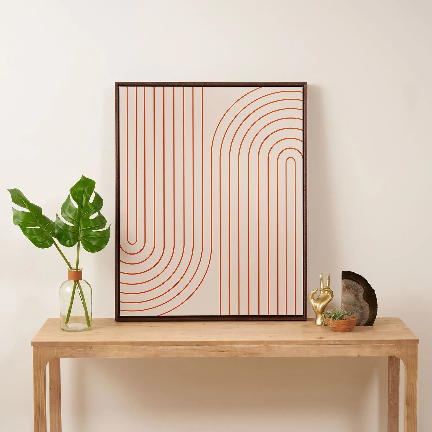 Minimal Line Curvature Coral 2 Art Canvas