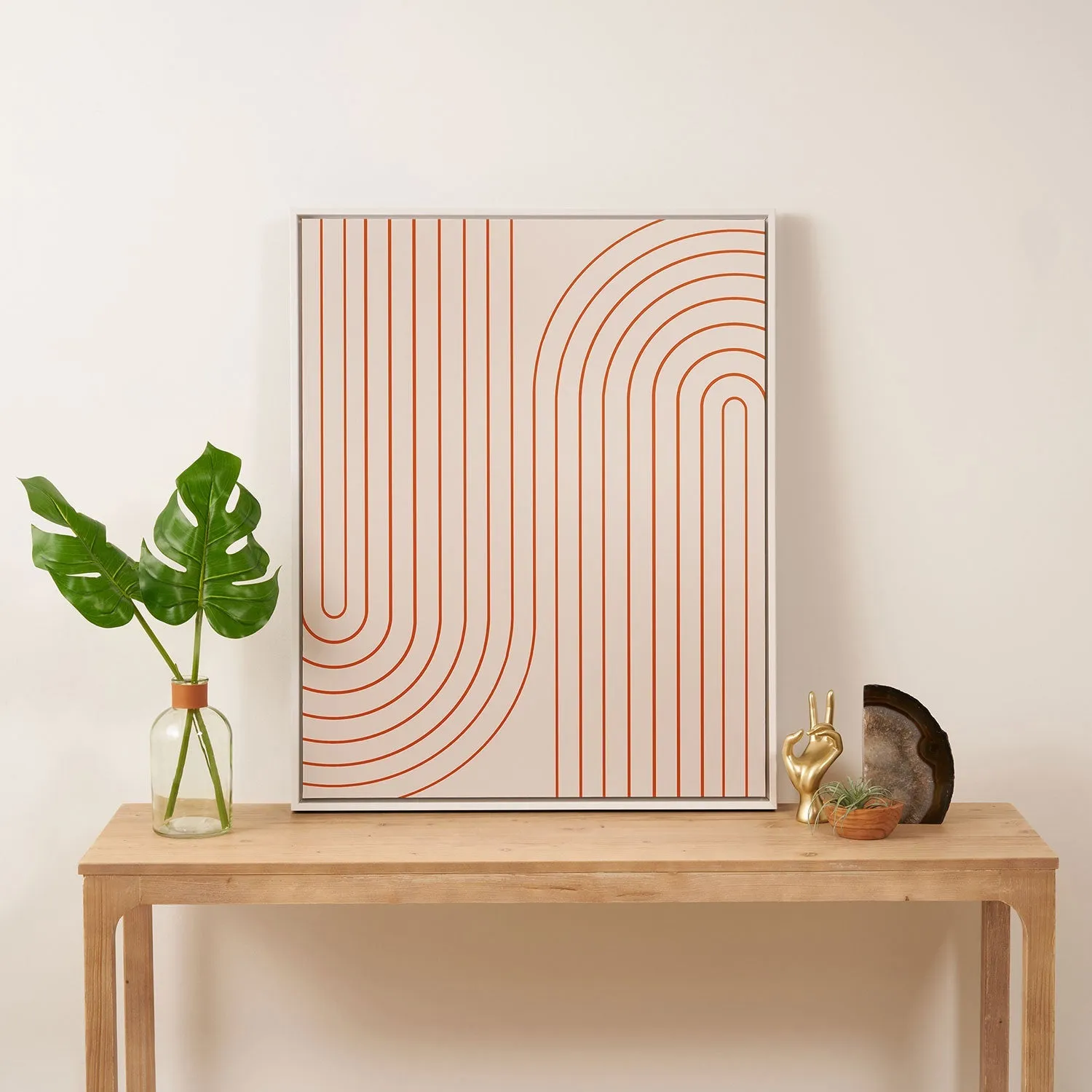 Minimal Line Curvature Coral 2 Art Canvas
