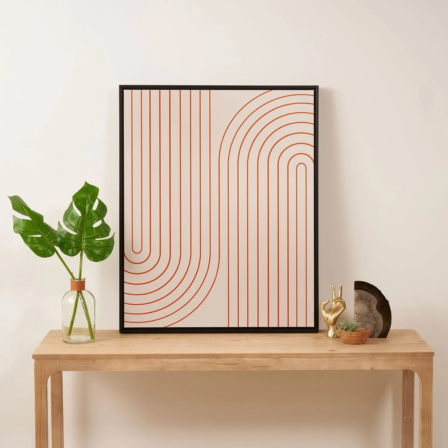 Minimal Line Curvature Coral 2 Art Canvas
