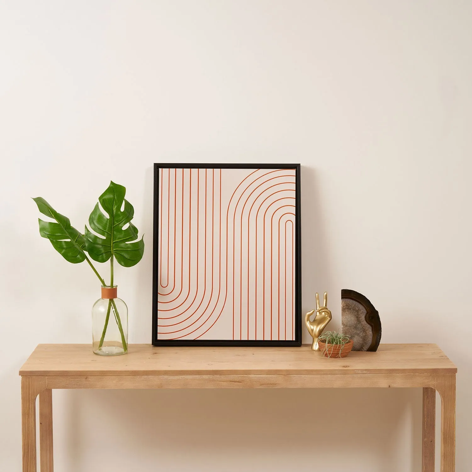 Minimal Line Curvature Coral 2 Art Canvas