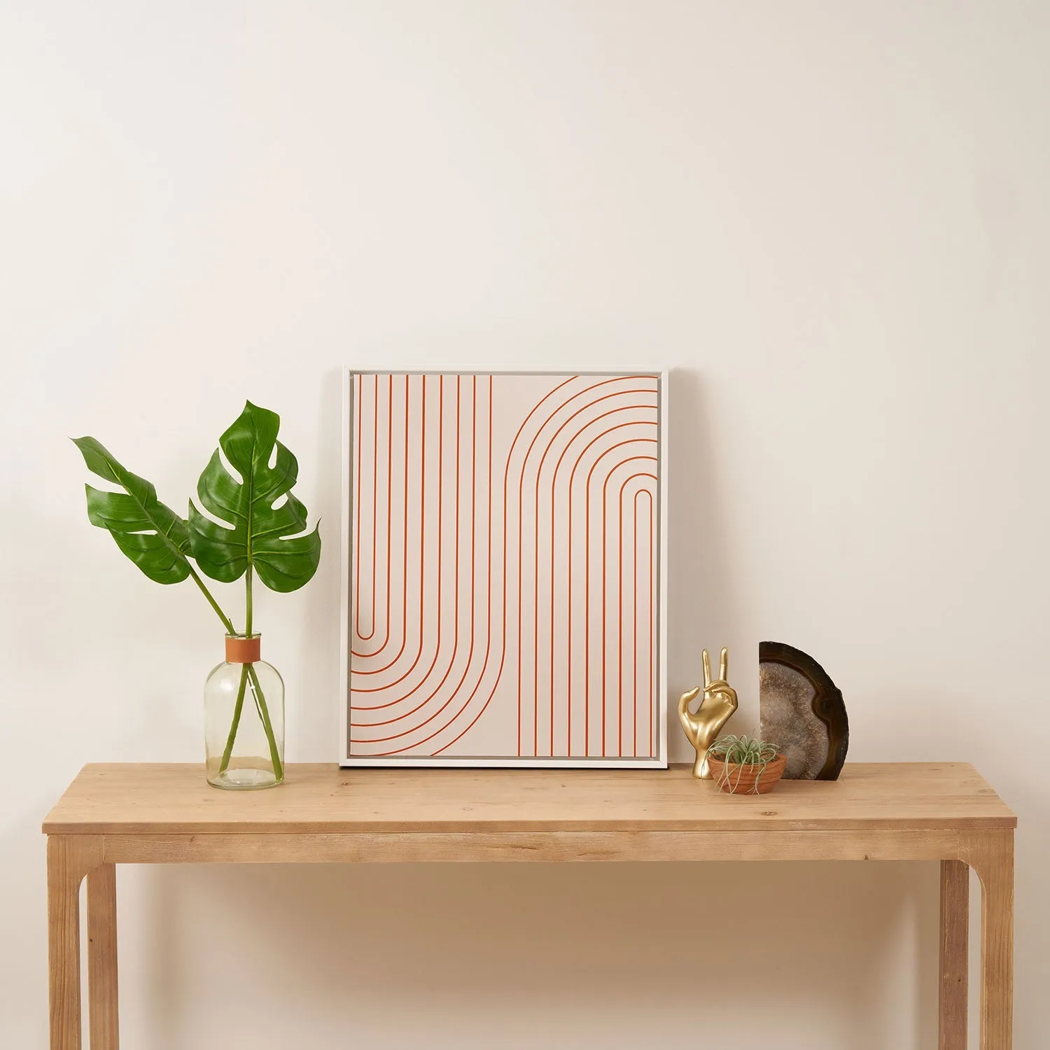 Minimal Line Curvature Coral 2 Art Canvas