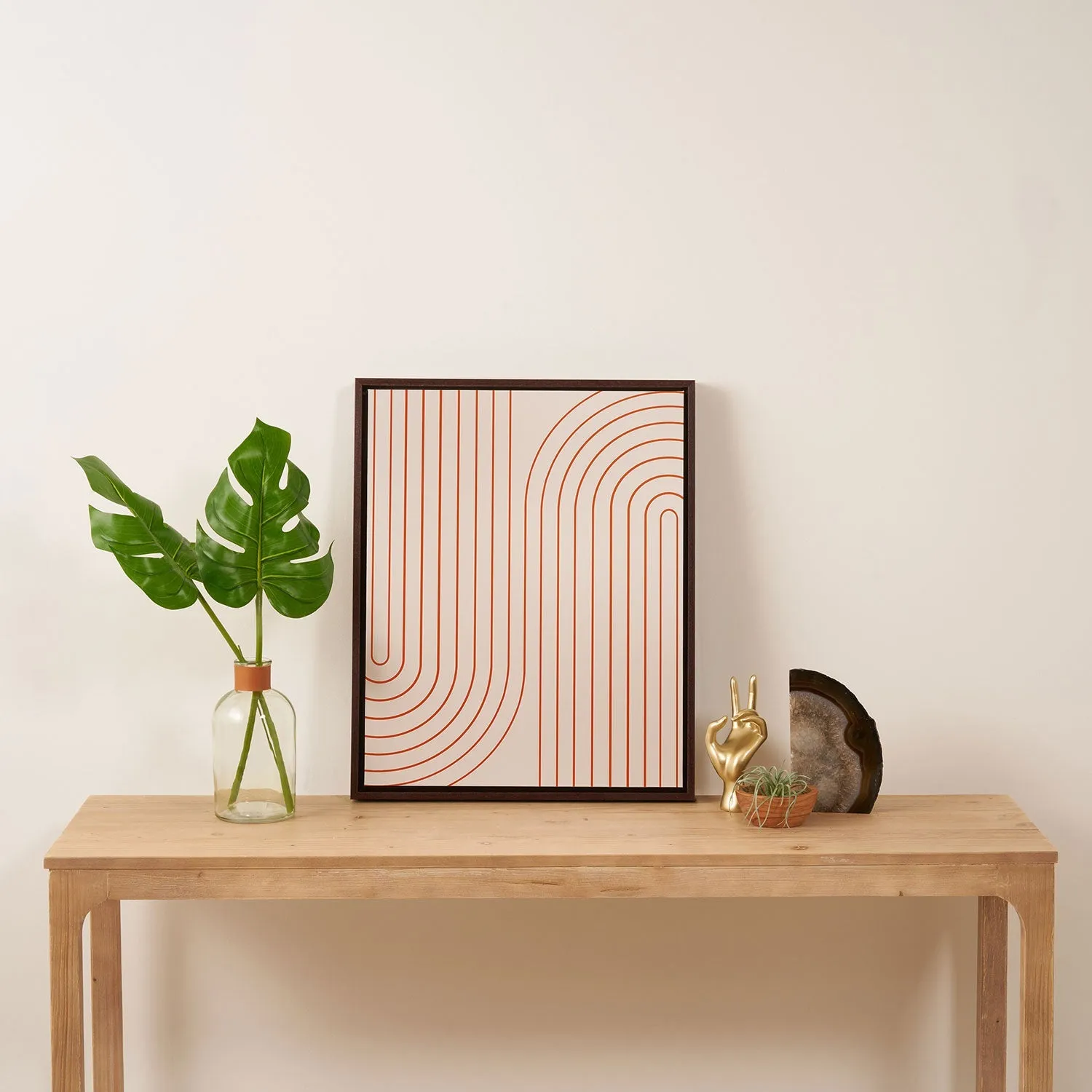Minimal Line Curvature Coral 2 Art Canvas