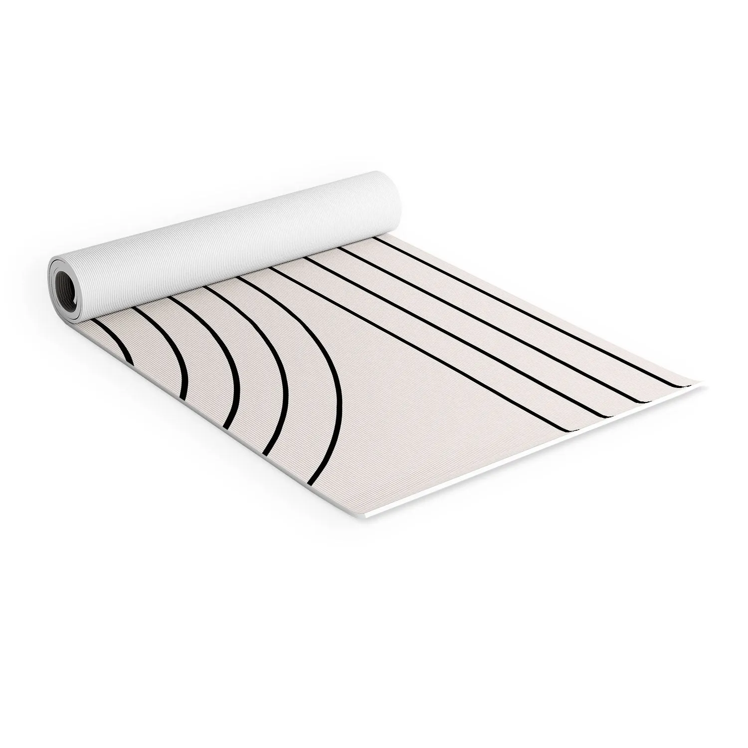 Minimal Line Curvature White Yoga Mat
