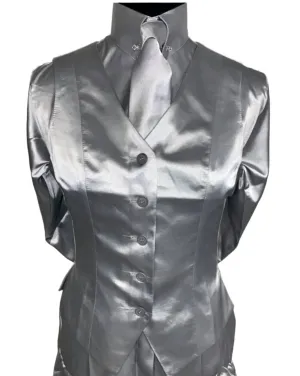 New, MTC Silver Silk Shirt