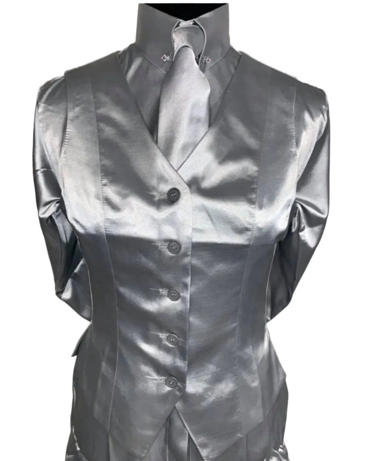 New, MTC Silver Silk Shirt