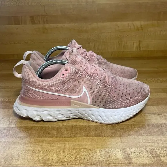 Nike React Infinity Run Flyknit 2 Running Shoe, Pink/Pink Glaze, Womens Size 7