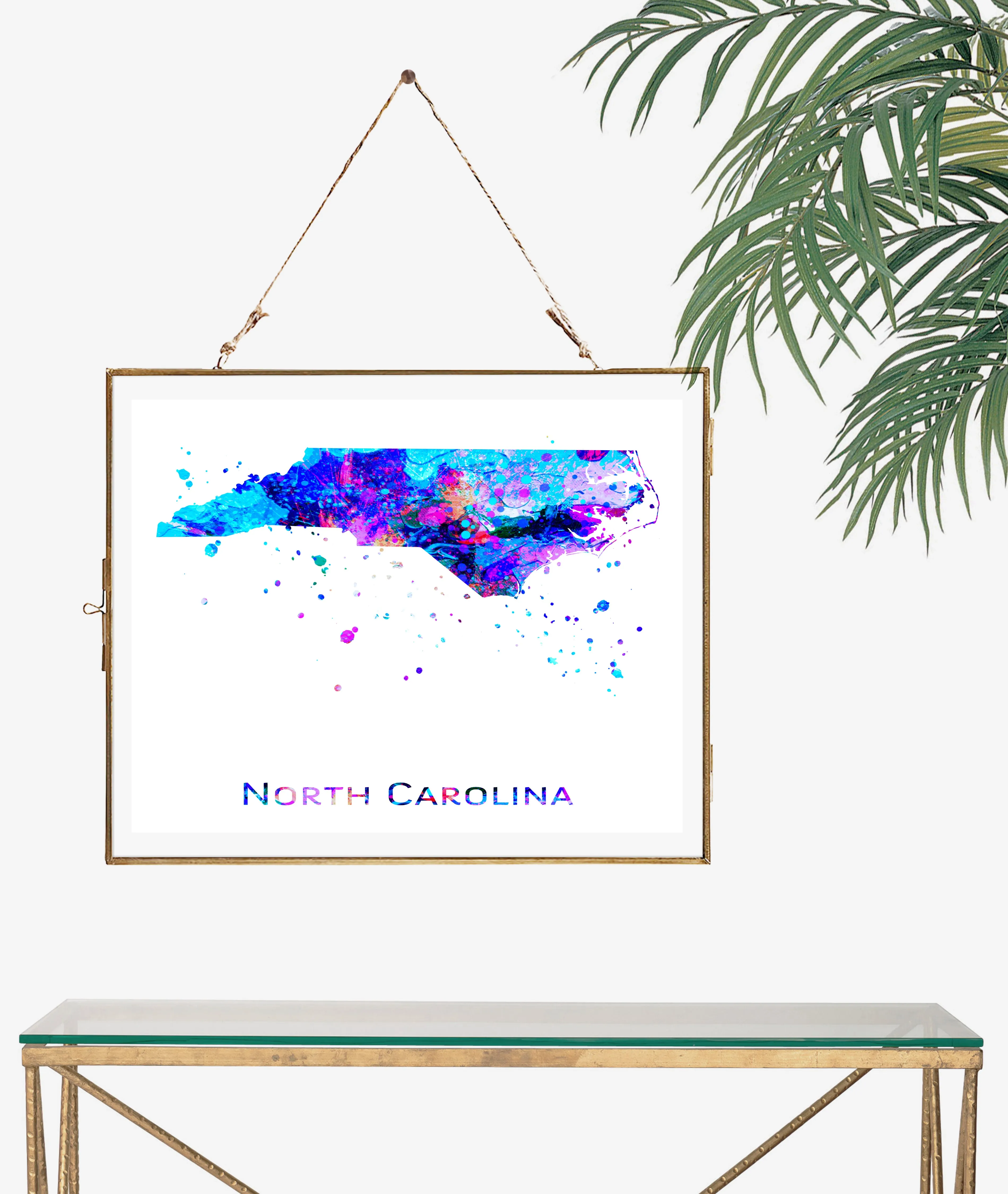 North Carolina Map Art Print - Unframed