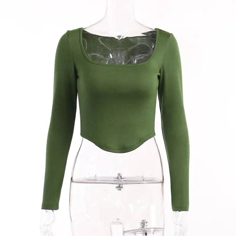 Obsidian Phoenix Women's Luxury Square Collar Crop Top