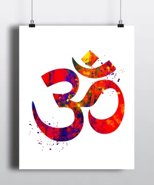 Om Symbol Watercolor Art Print - Unframed