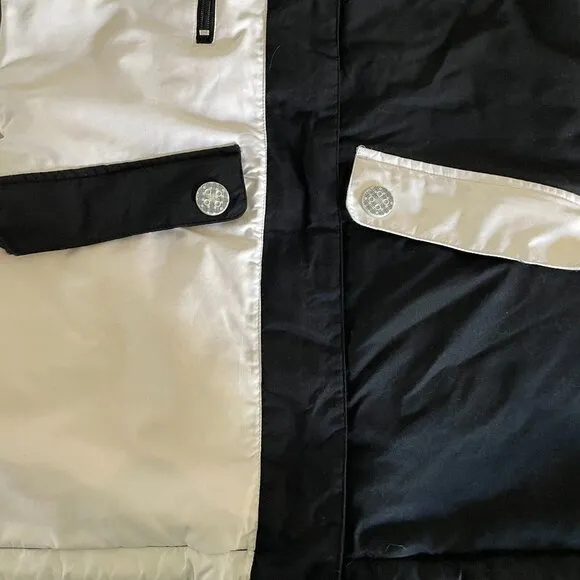 Orage Prime Snow Jacket Women Sz XS White Black Nylon Ski Outdoor Packable Lined