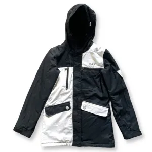 Orage Prime Snow Jacket Women Sz XS White Black Nylon Ski Outdoor Packable Lined