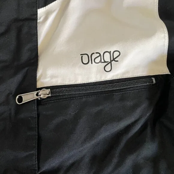 Orage Prime Snow Jacket Women Sz XS White Black Nylon Ski Outdoor Packable Lined