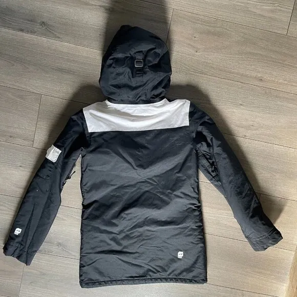 Orage Prime Snow Jacket Women Sz XS White Black Nylon Ski Outdoor Packable Lined