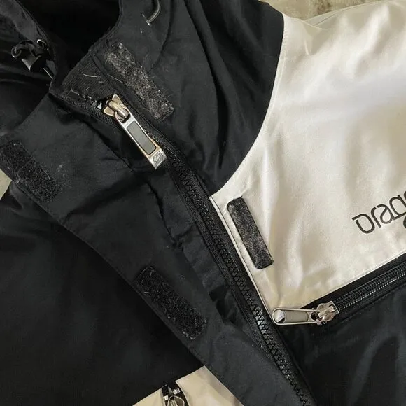 Orage Prime Snow Jacket Women Sz XS White Black Nylon Ski Outdoor Packable Lined