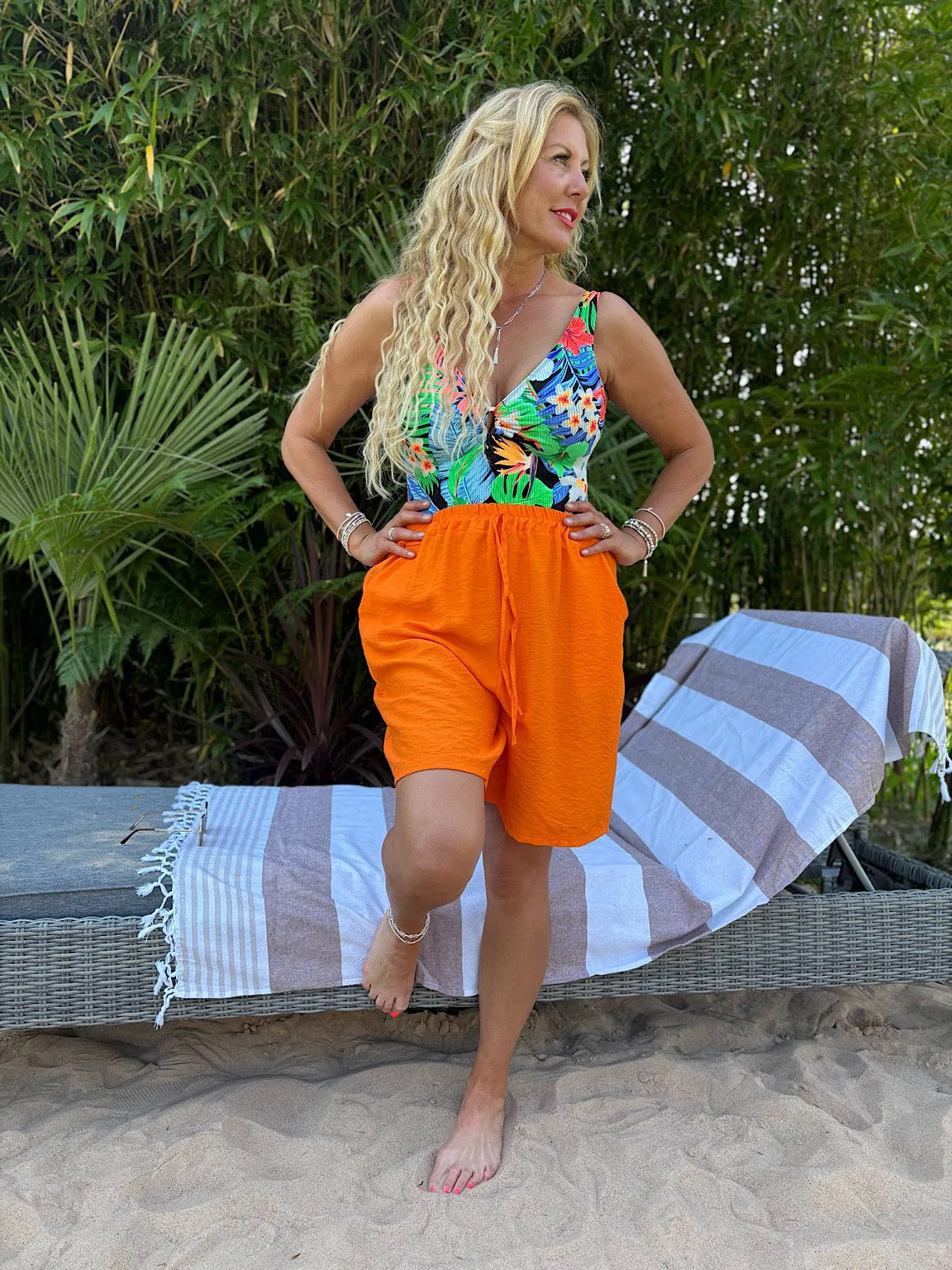 Orange Essential Loose Fit Shorts