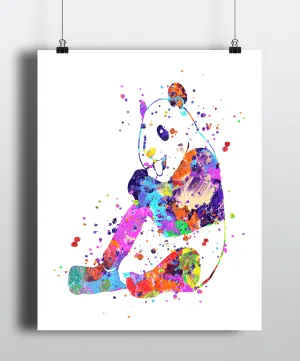 Panda Watercolor Art Print - Unframed