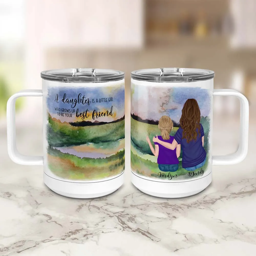 Personalized Watercolor Mom and Daughter Mug