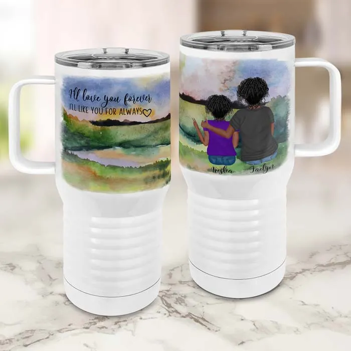Personalized Watercolor Mom and Daughter Mug