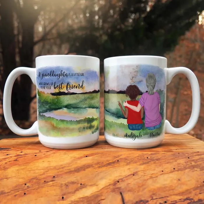 Personalized Watercolor Mom and Daughter Mug