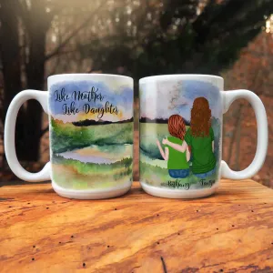 Personalized Watercolor Mom and Daughter Mug