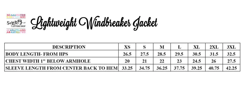 Pi Beta Phi Windbreaker Jacket - Letters