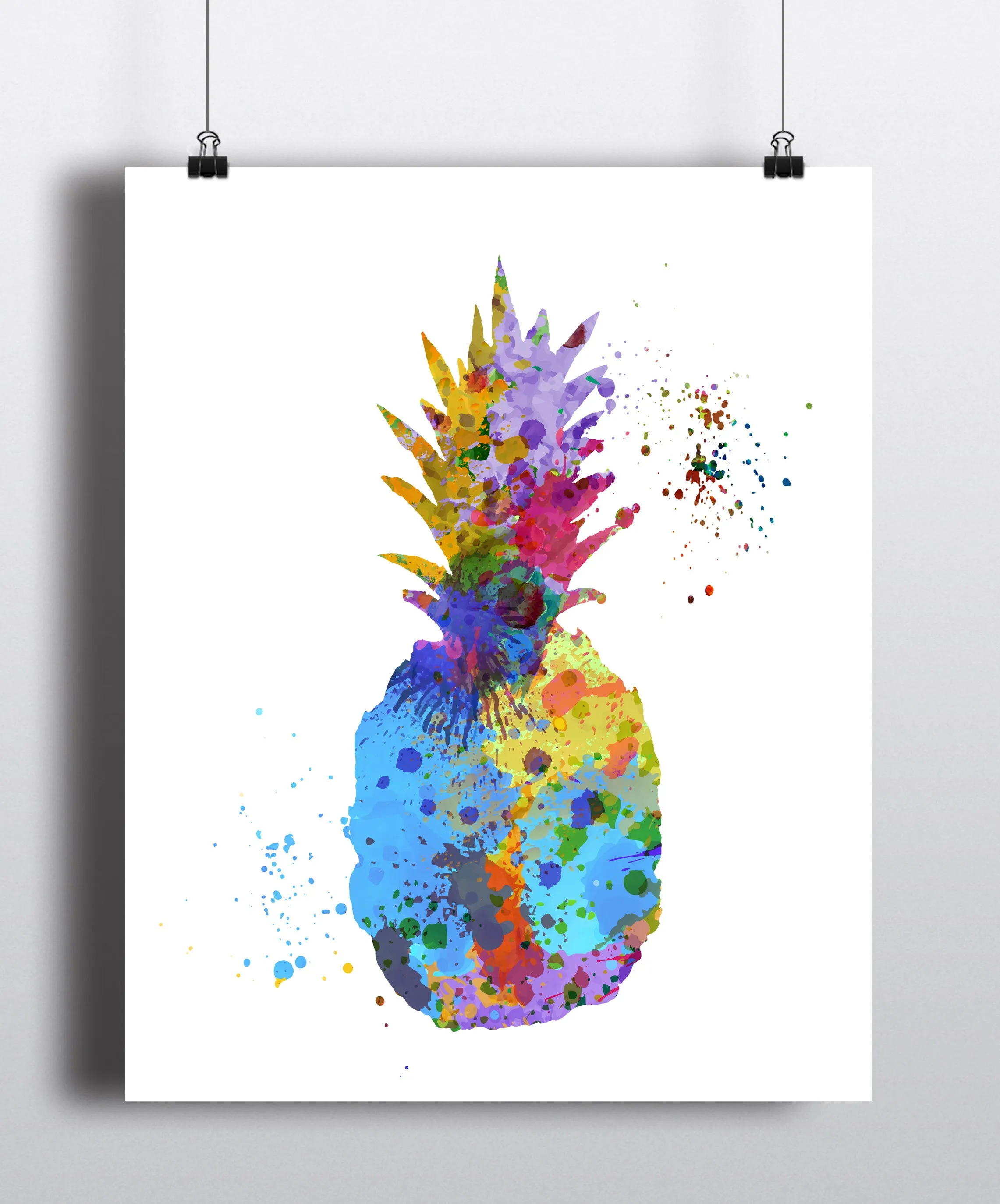 Pineapple Watercolor Art Print - Unframed