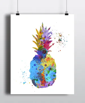 Pineapple Watercolor Art Print - Unframed