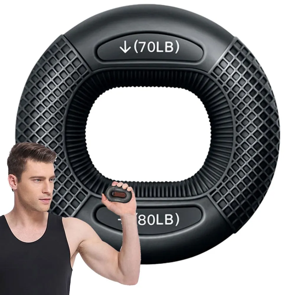 Premium Silicone Hand Grip Strengthener Ring - Durable Finger & Wrist Trainer for Strength Building, Carpal Tunnel Relief & Finger Dexterity - Eco-Friendly & Washable Fitness Device