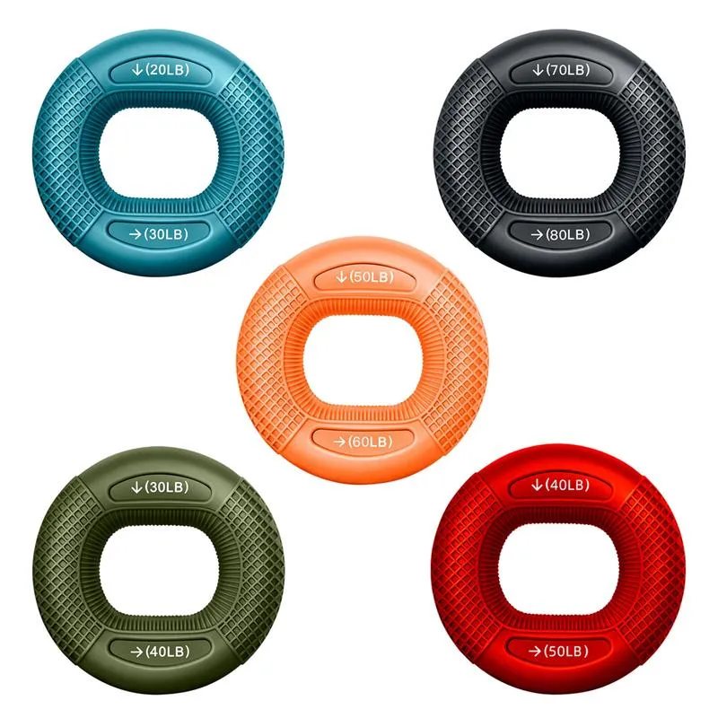 Premium Silicone Hand Grip Strengthener Ring - Durable Finger & Wrist Trainer for Strength Building, Carpal Tunnel Relief & Finger Dexterity - Eco-Friendly & Washable Fitness Device