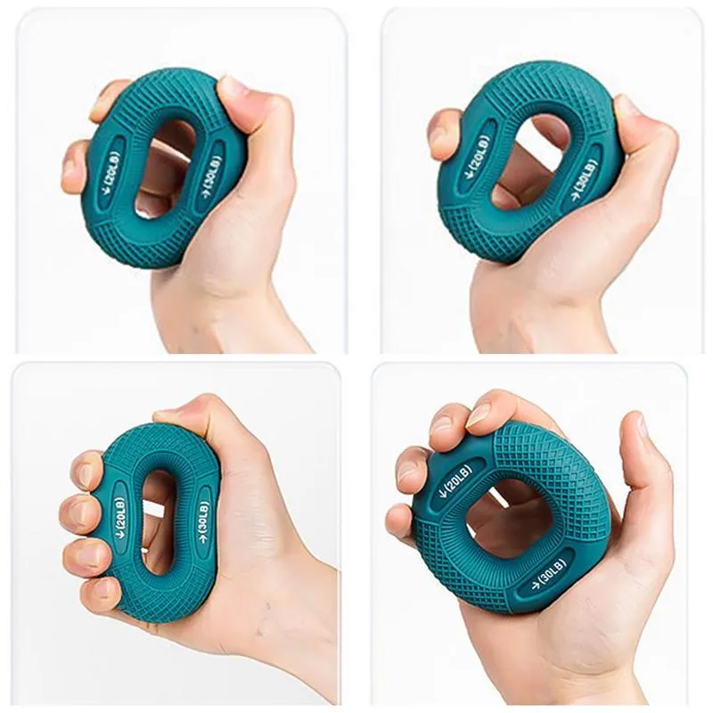 Premium Silicone Hand Grip Strengthener Ring - Durable Finger & Wrist Trainer for Strength Building, Carpal Tunnel Relief & Finger Dexterity - Eco-Friendly & Washable Fitness Device