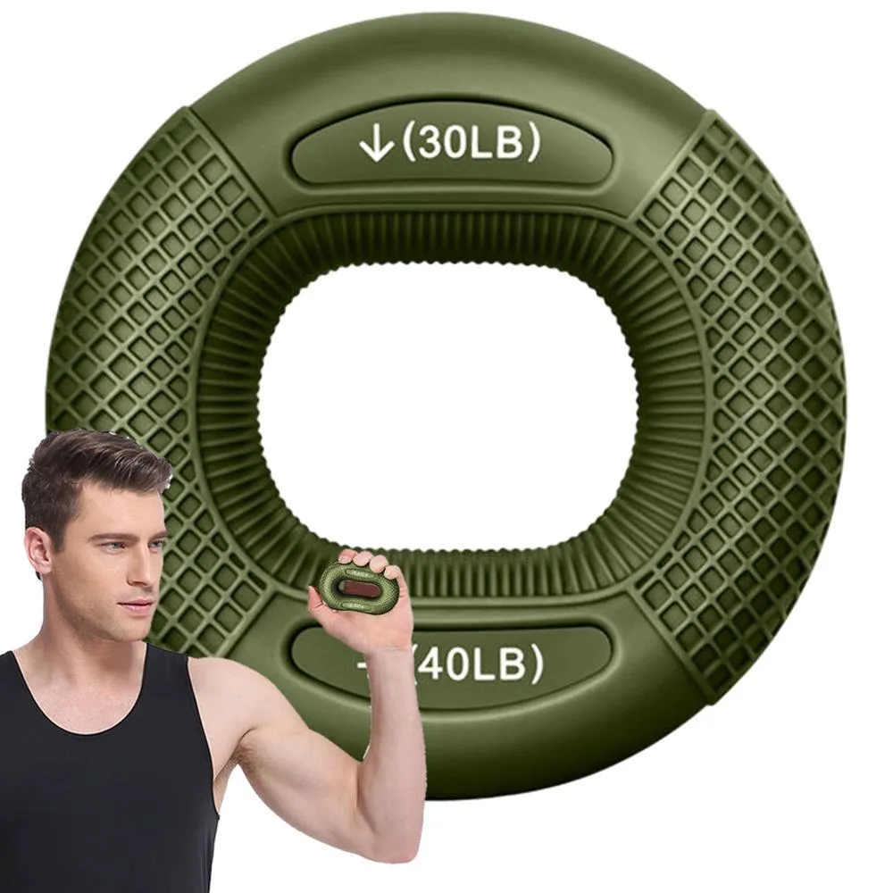 Premium Silicone Hand Grip Strengthener Ring - Durable Finger & Wrist Trainer for Strength Building, Carpal Tunnel Relief & Finger Dexterity - Eco-Friendly & Washable Fitness Device