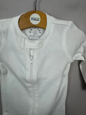 Primary Organic Sleepsuit - Plain dye, White (New) ages 0-3m to 18-24m