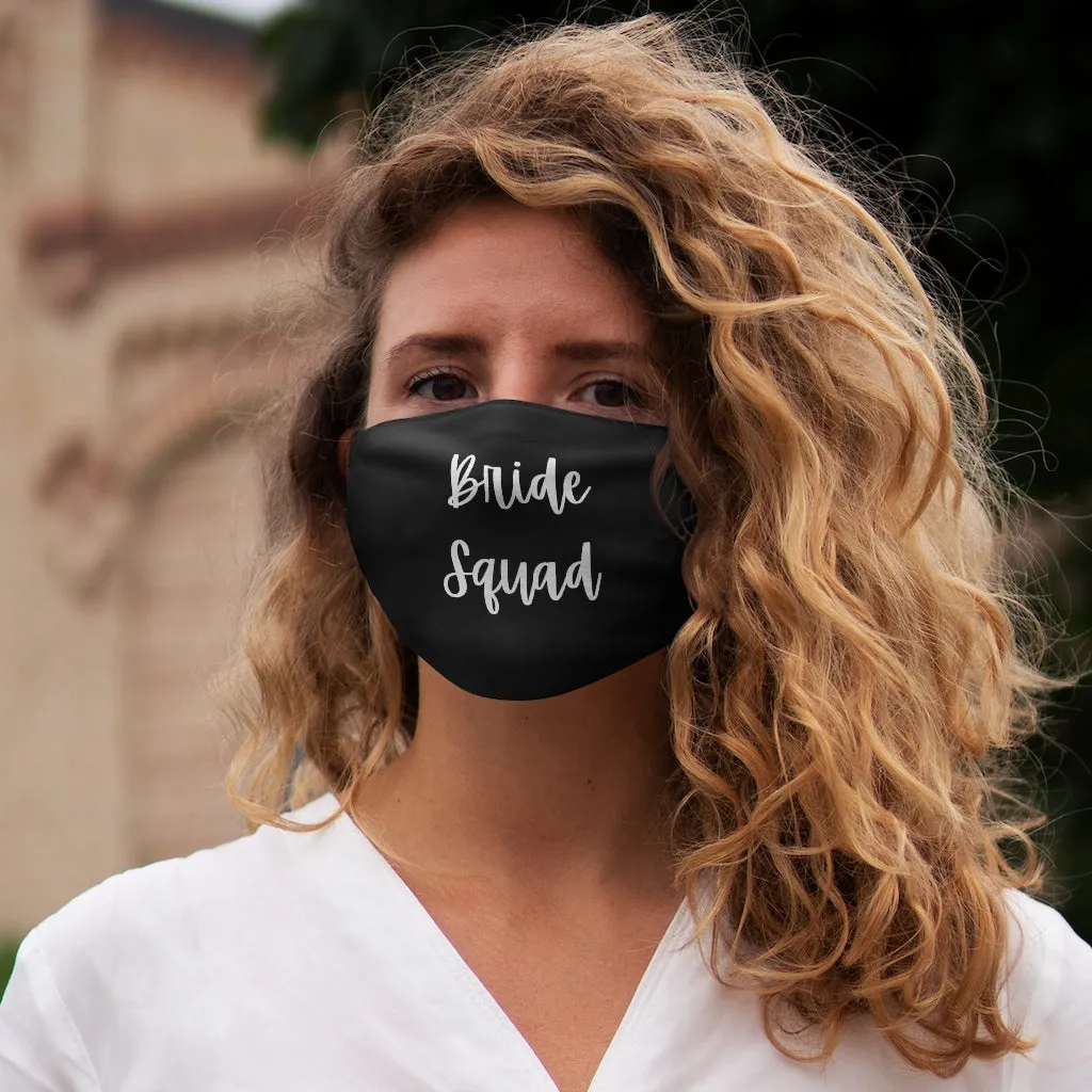 "Bride Squad" Black Snug-Fit Face Mask