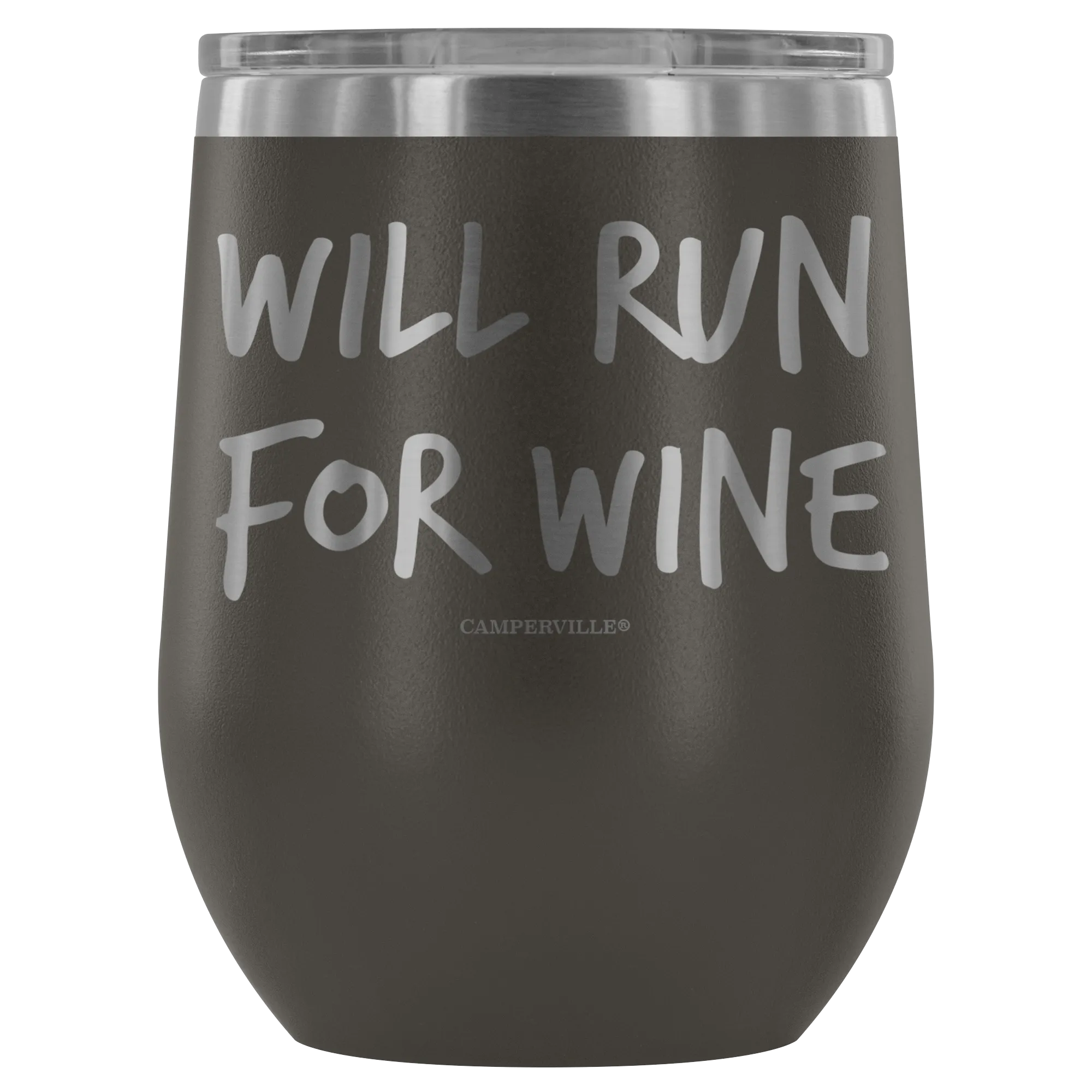 "Will Run For Wine" - Stainless Steel Cup