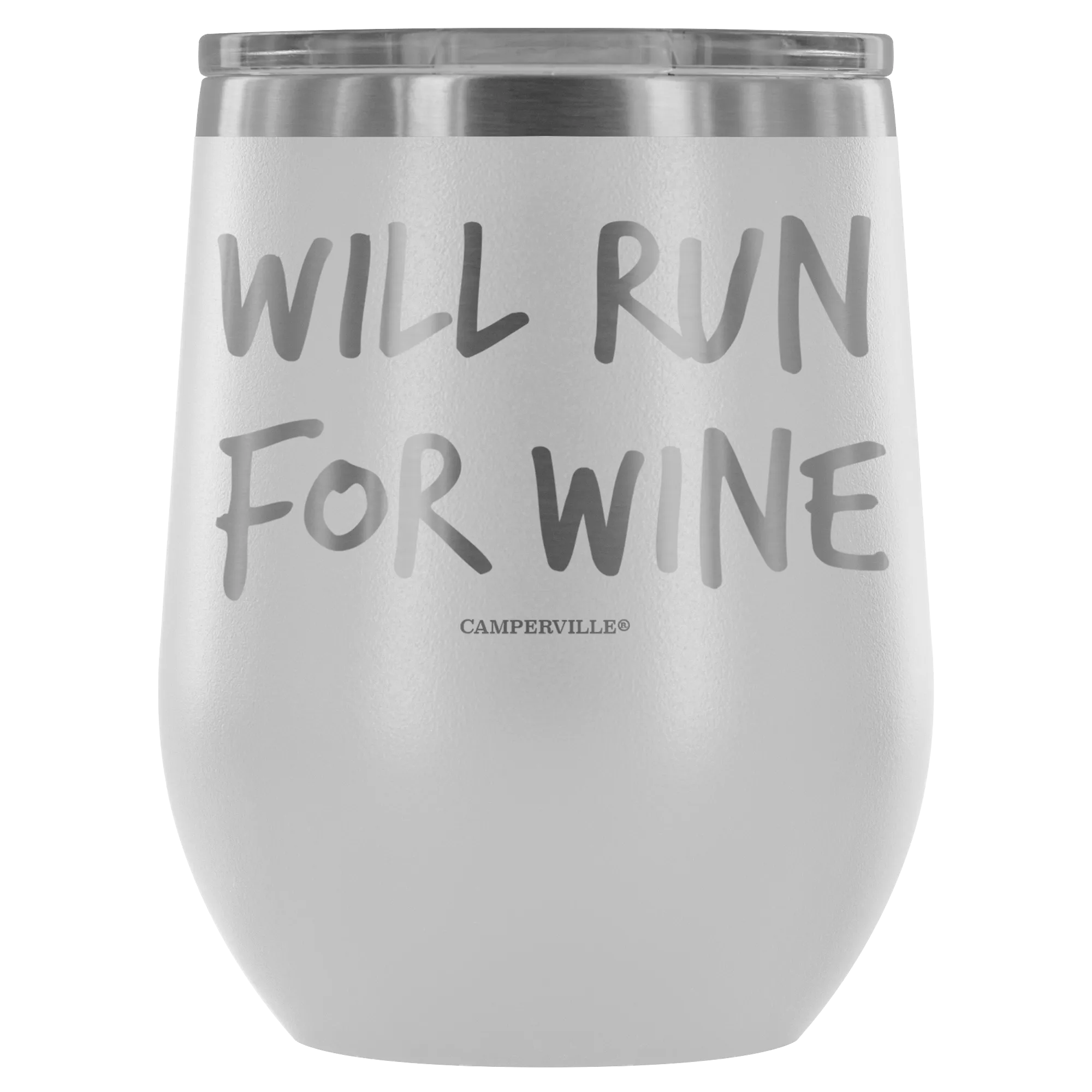 "Will Run For Wine" - Stainless Steel Cup